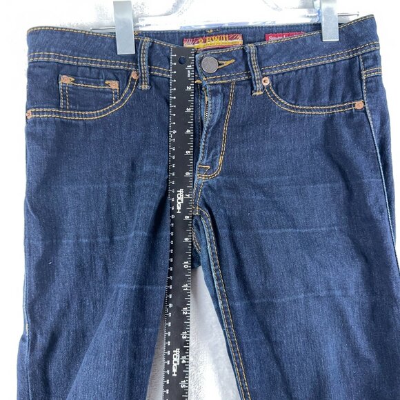 2 BWU Skinny Jeans Super Low Rise Embroidered Pockets Womens Blue Size 11 - Picture 8 of 11